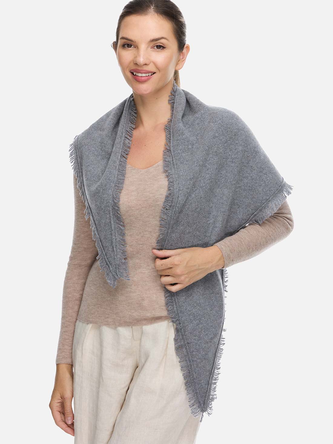 Triangle Gray Cashmere Scarf