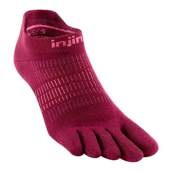 Injinjo Women's Run Lightweight No-Show Ultra Thin Cushioning in Beetroot
