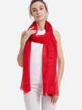 Featherlight Red Cashmere Scarf