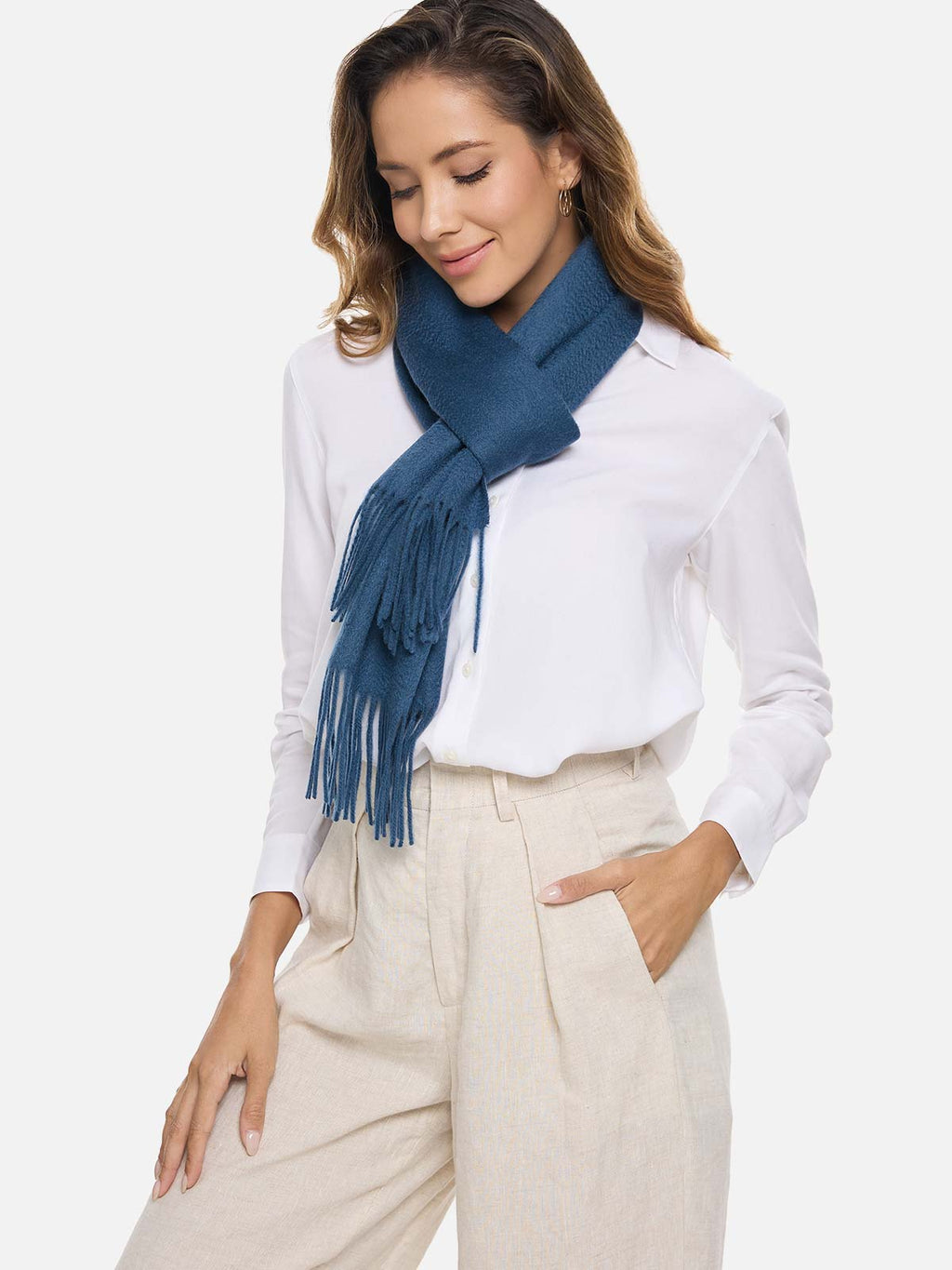 Dark Blue Cashmere Scarf