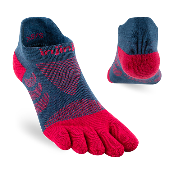 Injinji Women's Ultra Run No Show Performance Sock in Berry