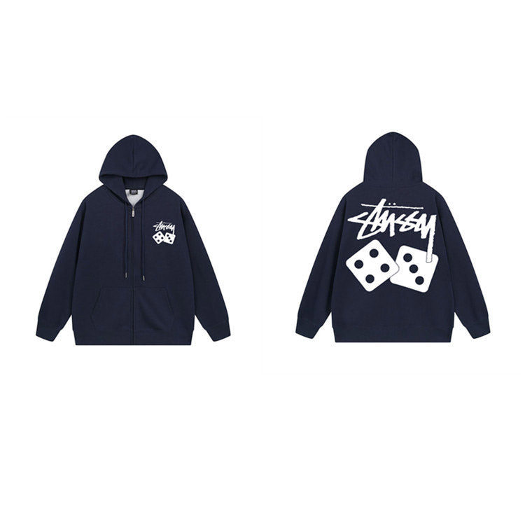 Stussy Hoodie Zip-Up Cardigan Fleece Hooded Sweater