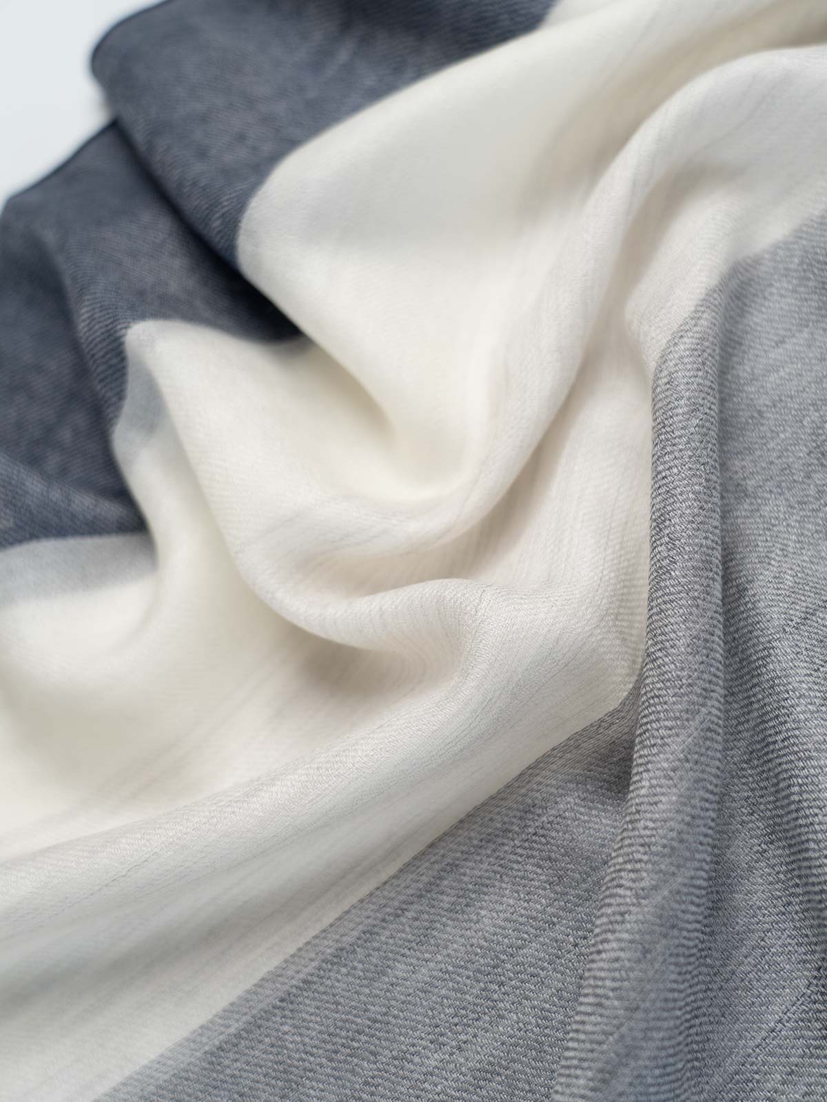 Featherlight Blue White Cashmere Scarf