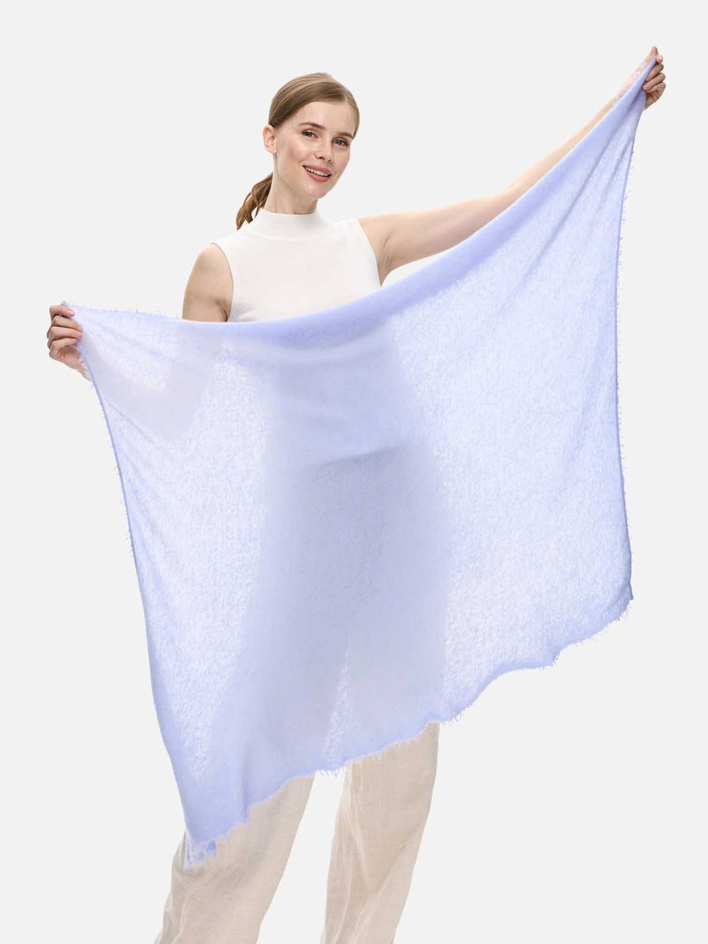 Cornflower Blue CloudPuff Cashmere Scarf
