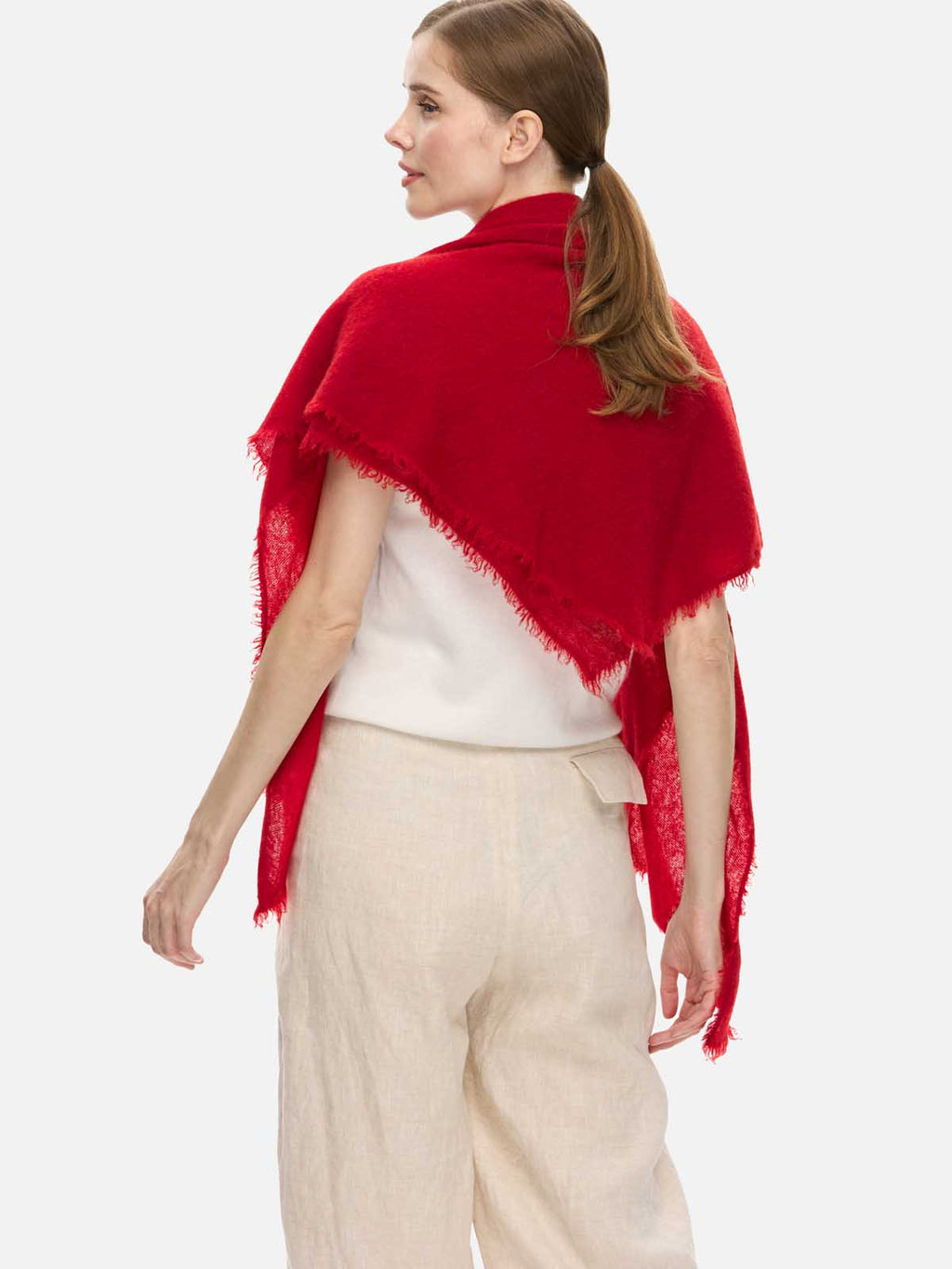 Red CloudPuff Cashmere Scarf