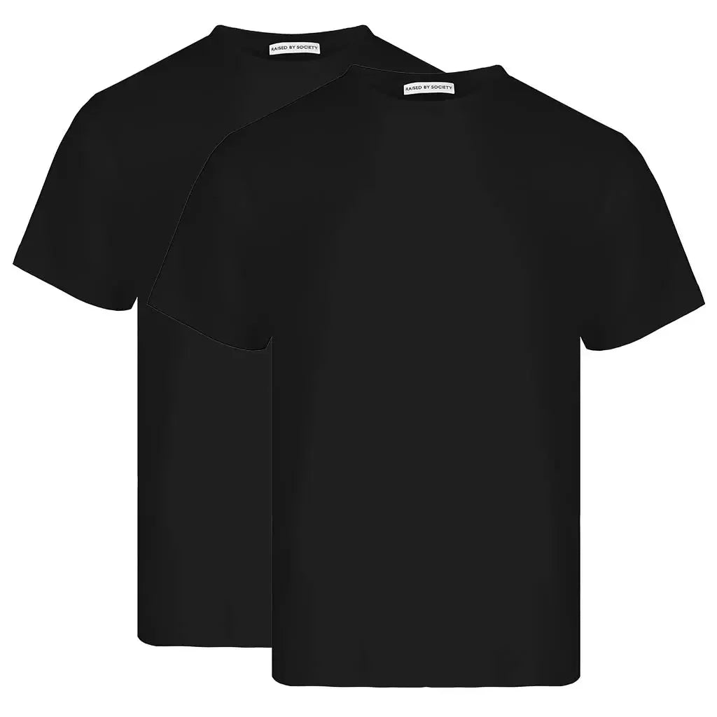BLACK LOOPWHEELED T-SHIRT 2-PACK