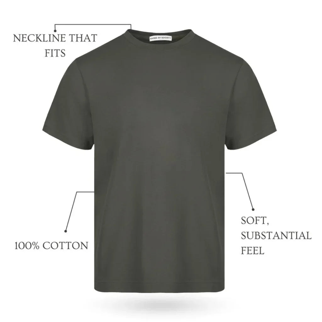 MILITARY GREEN LOOPWHEELED T-SHIRT