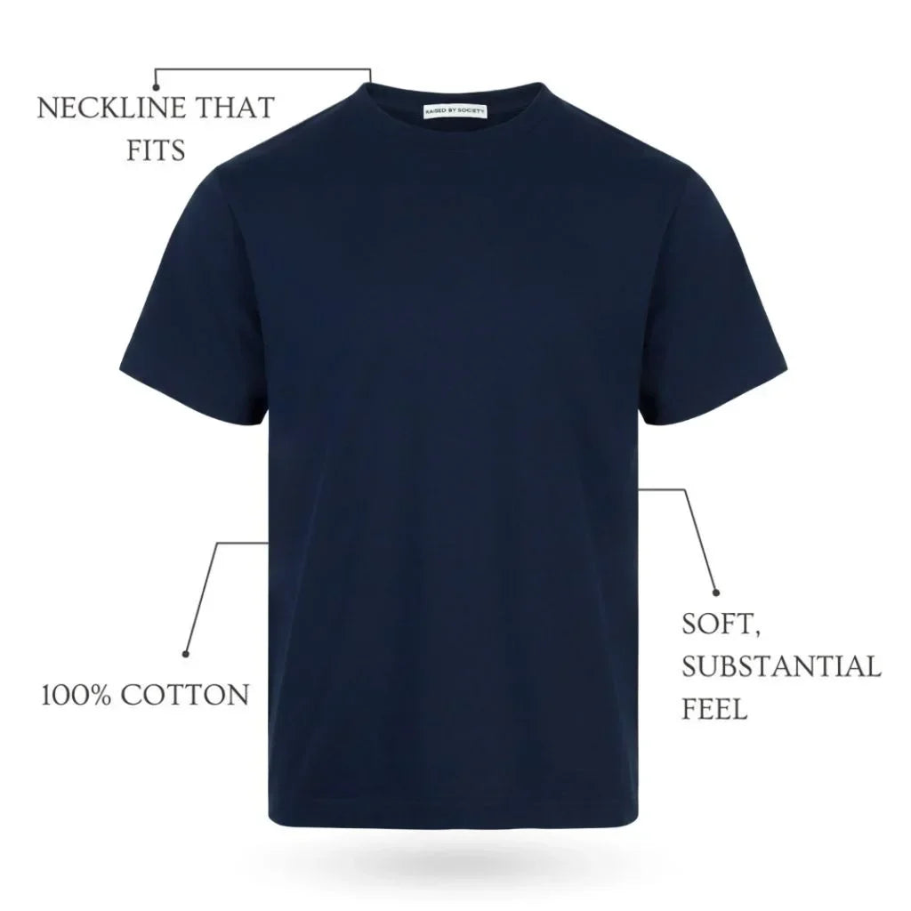 NAVY LOOPWHEELED T-SHIRT 2-PACK