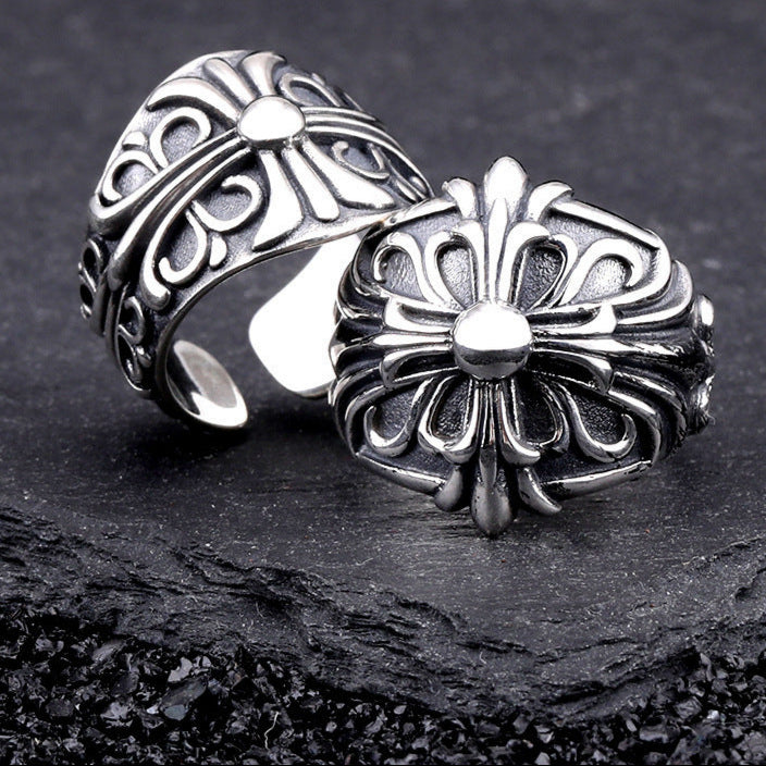 Chrome Hearts s925 sterling silver open cross ring
