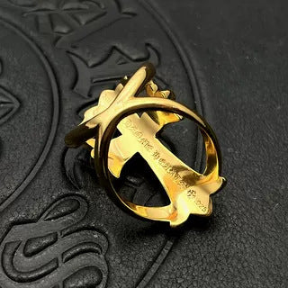 Chrome Hearts gold diamond endless ring
