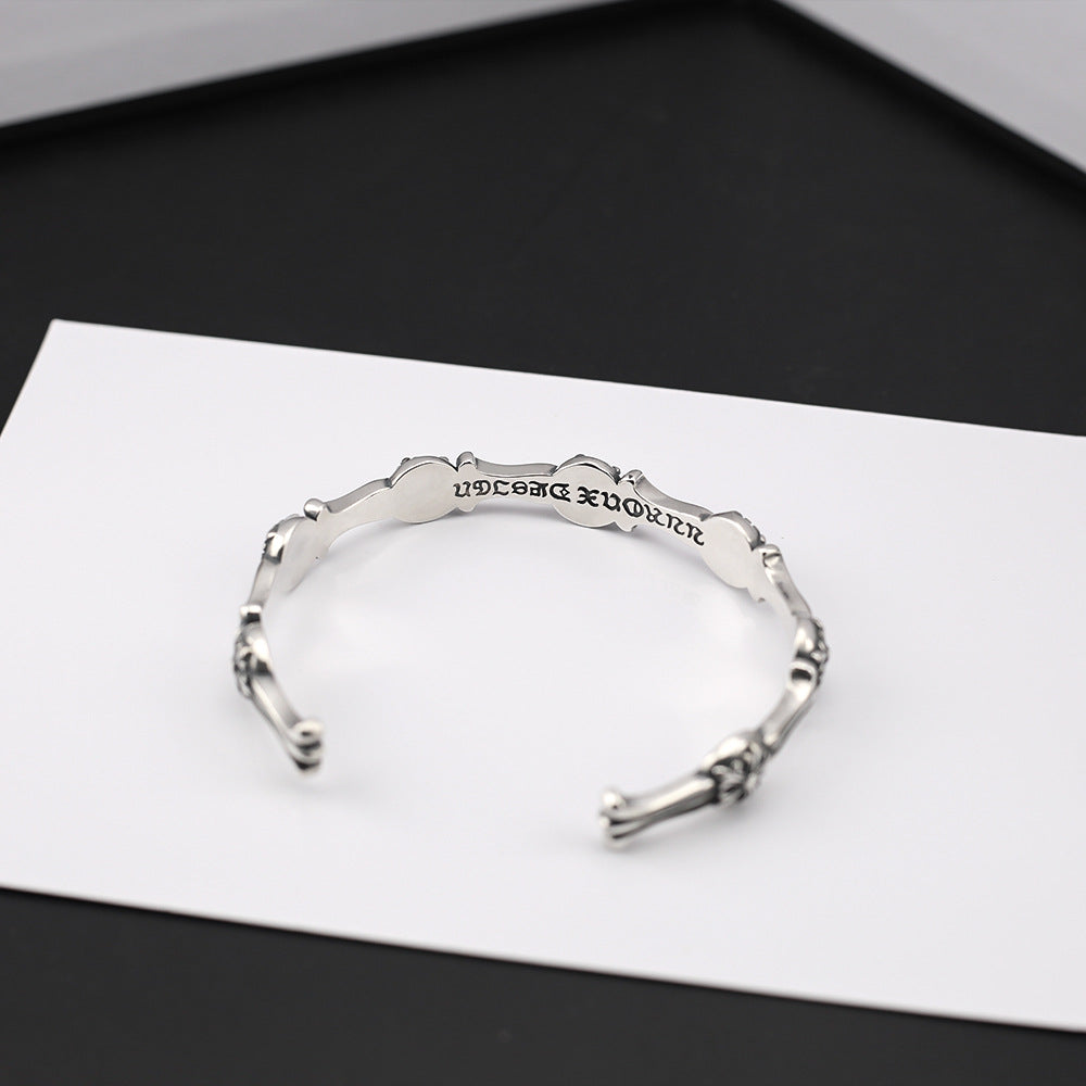 chrome hearts retro five-pointed flower open bracelet