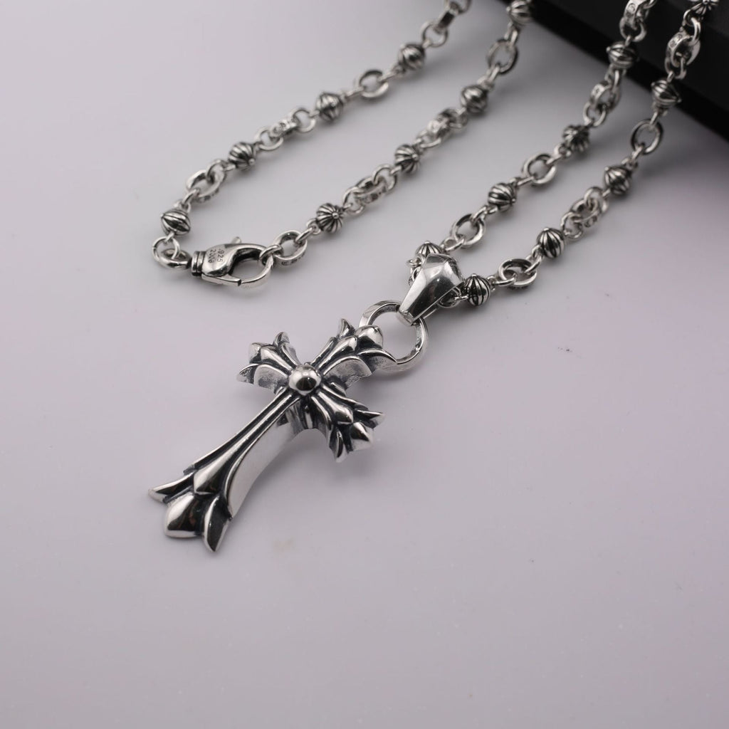 Chrome Hearts old retro large pendant S925 sliver cross necklace