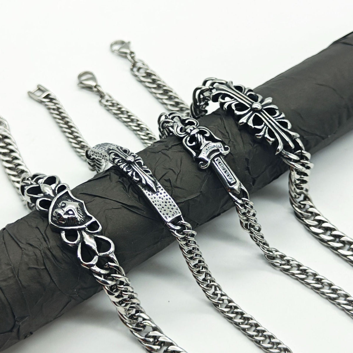 Chrome Hearts curved Cuban domineering retro bracelet