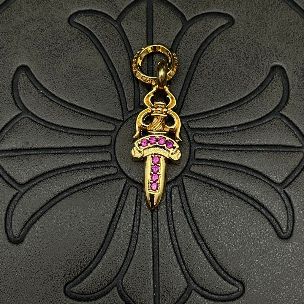 Chrome Hearts small diamond-encrusted sword pendant
