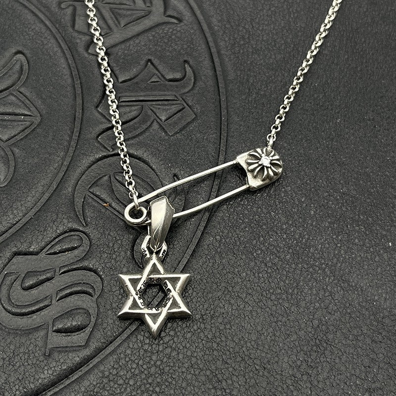 Chrome Hearts pin necklace with various elements