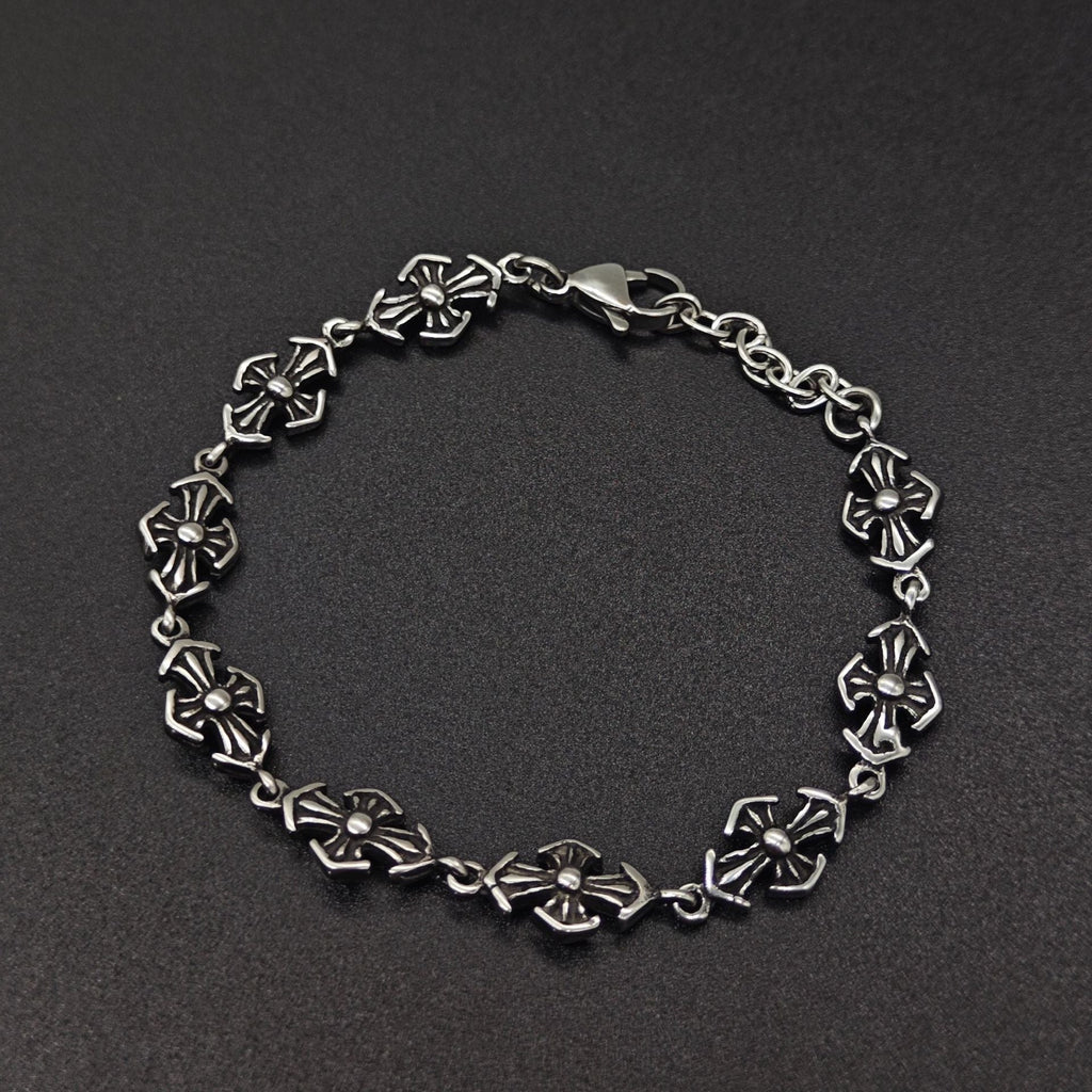 Chrome Hearts cross Silver Daisy retro bracelet