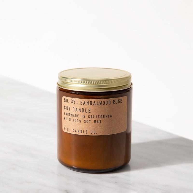 P. F. CANDLE CO. 7.2 OZ STANDARD SOY CANDLE - SANDALWOOD ROSE