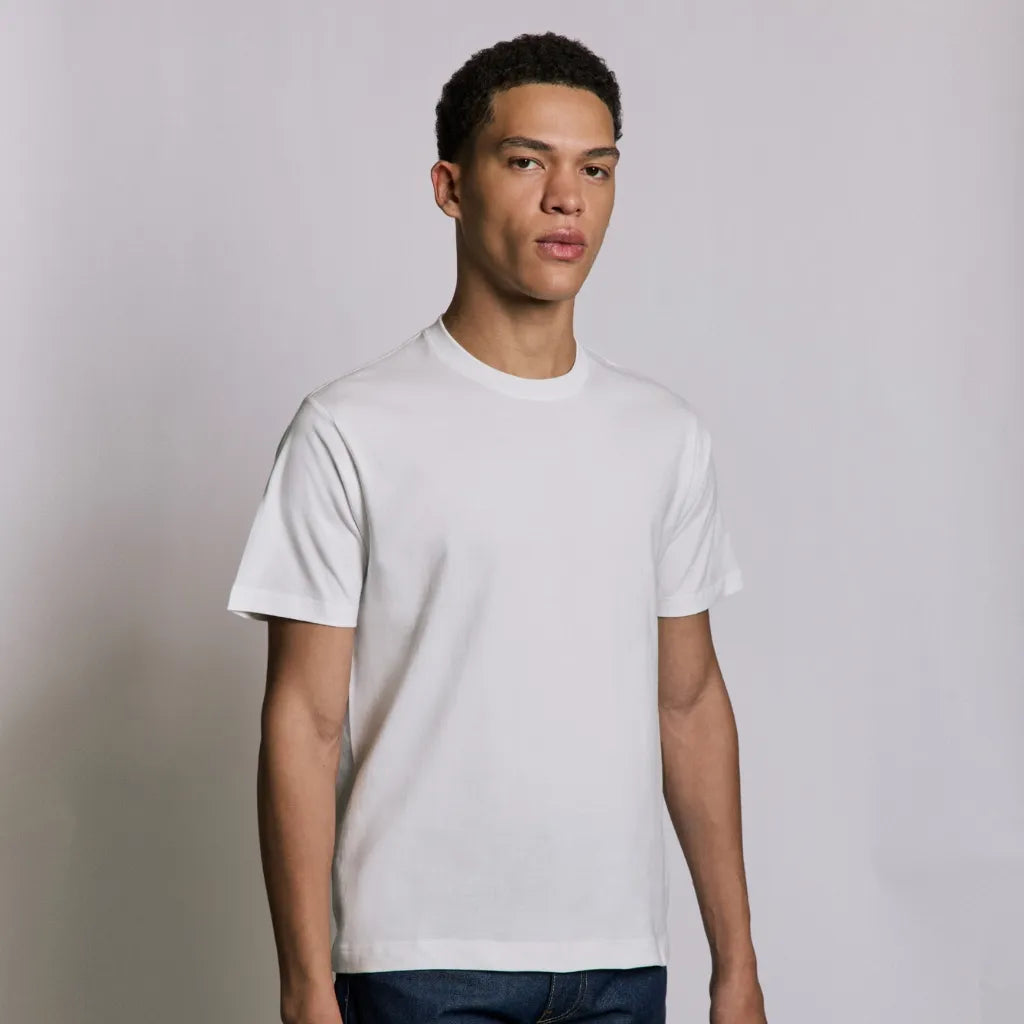 WHITE LOOPWHEELED T-SHIRT 2-PACK