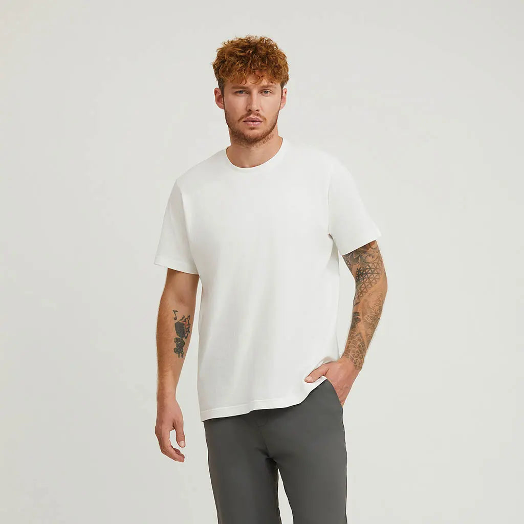 WHITE LOOPWHEELED T-SHIRT 3-PACK
