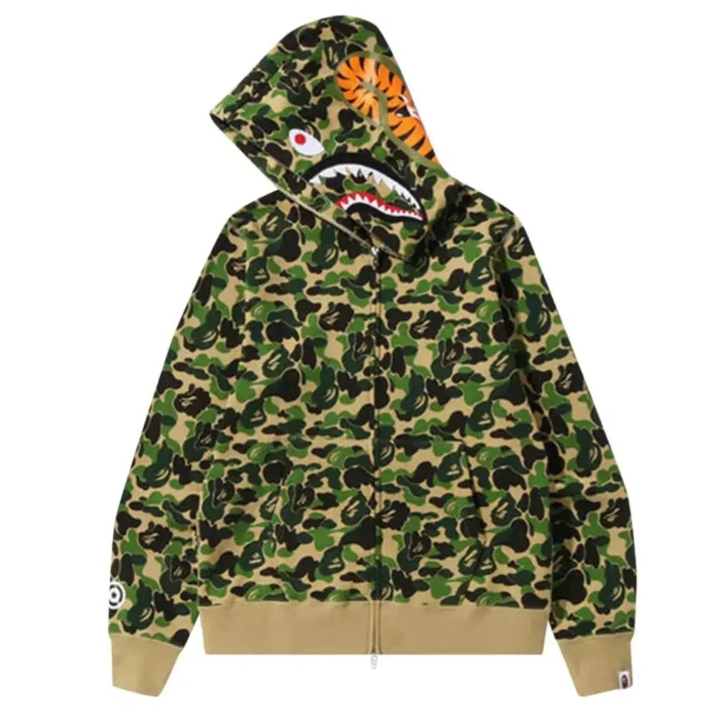 BAPE ABC Camo Shark Full Zip Hoodie Green