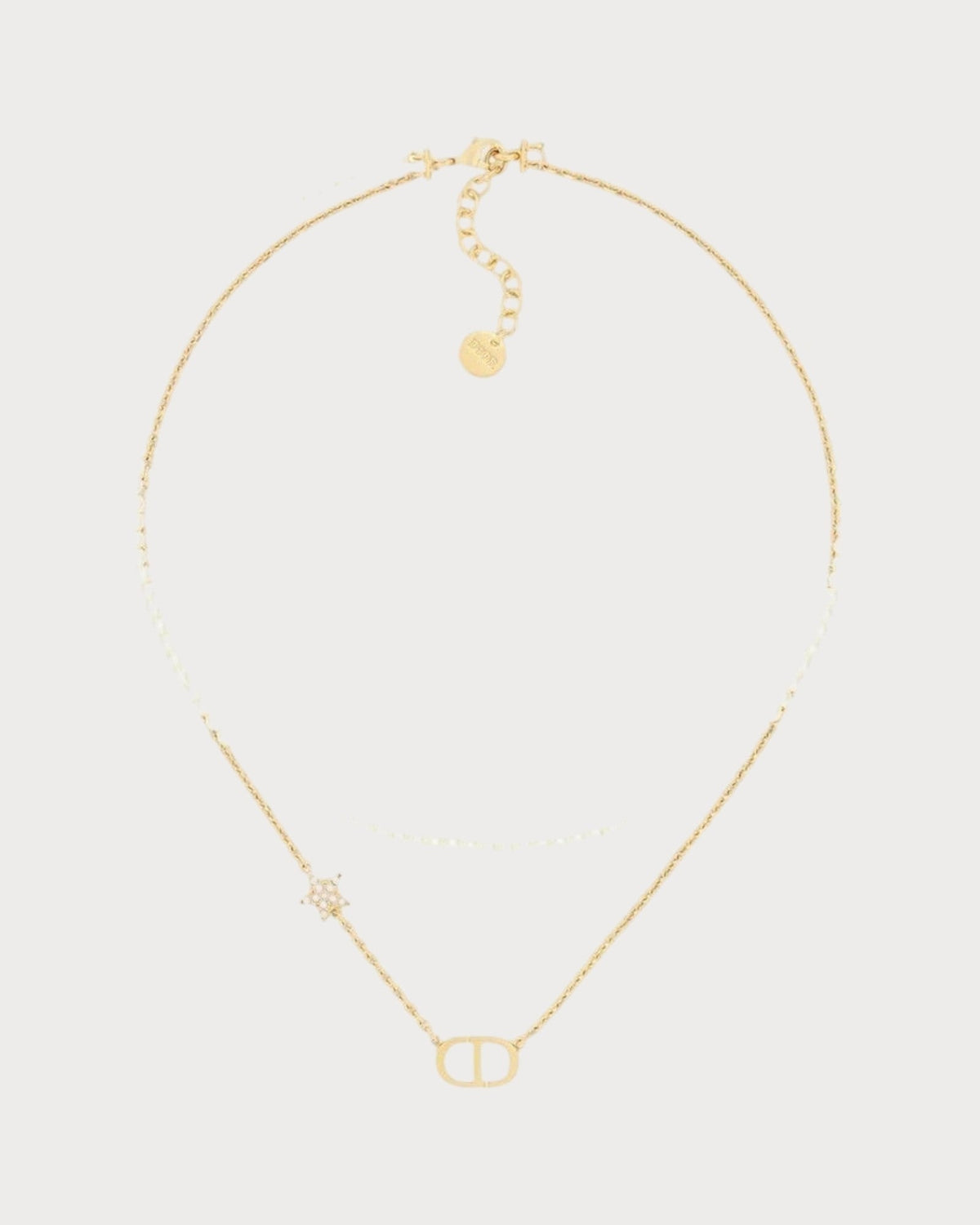 CHRISTIAN DIOR Petit CD Necklace Gold-Finish Metal(Gold)