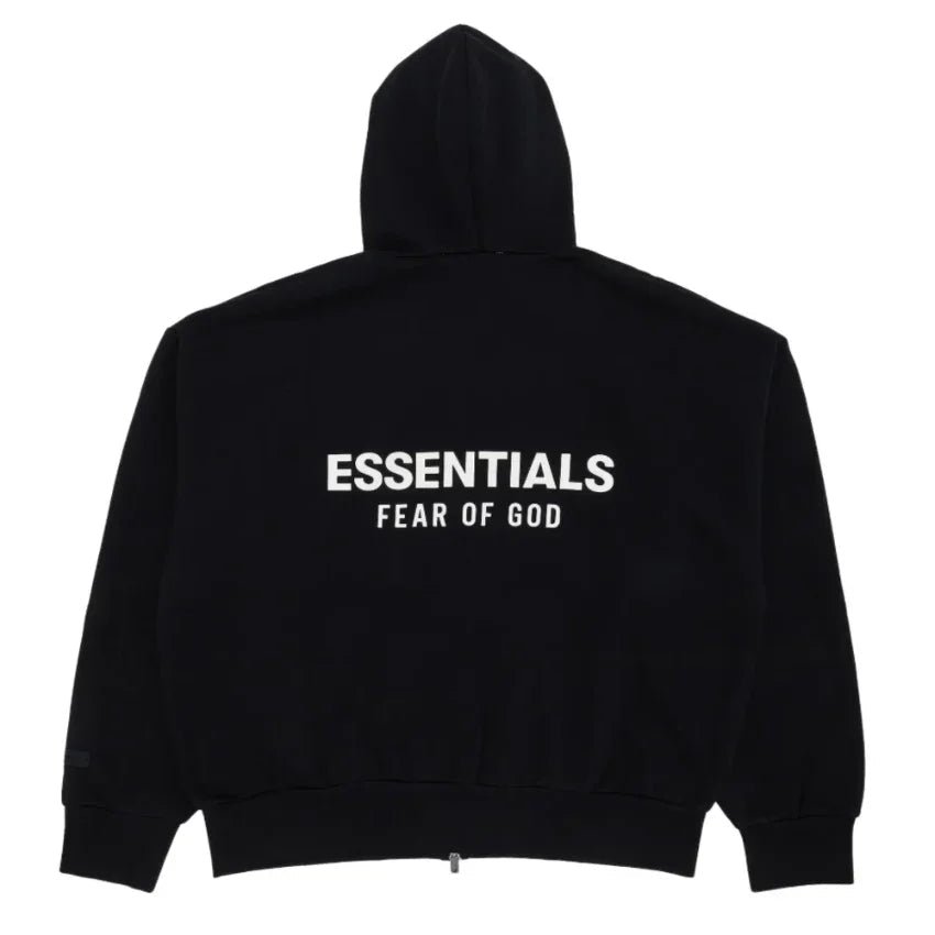 Fear of God Essentials Classic Full Zip-Up Hoodie Jet Black