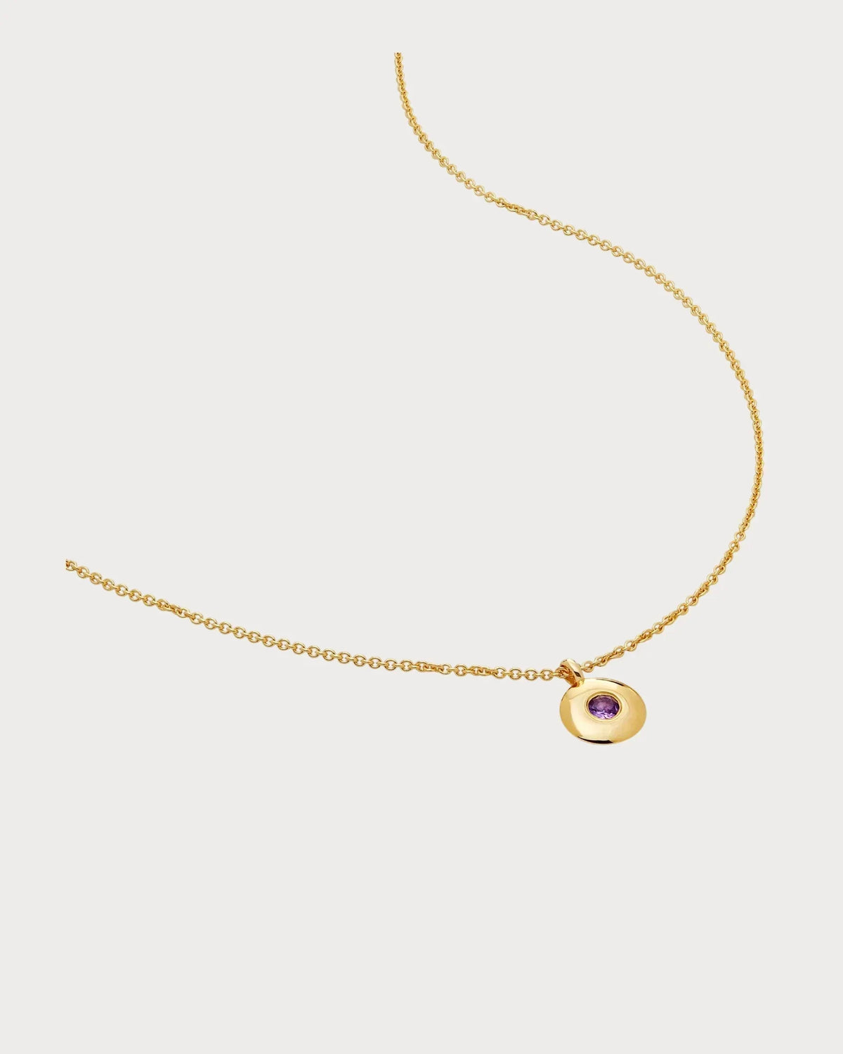 MONICA VINADER February Birthstone 18ct Yellow Gold-Plated Vermeil Sterling-Silver and Amethyst Pendant Necklace(Gold)
