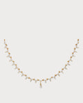PERSEE Yellow Gold and Diamond Triangle Tennis Necklace(Yellow Gold)