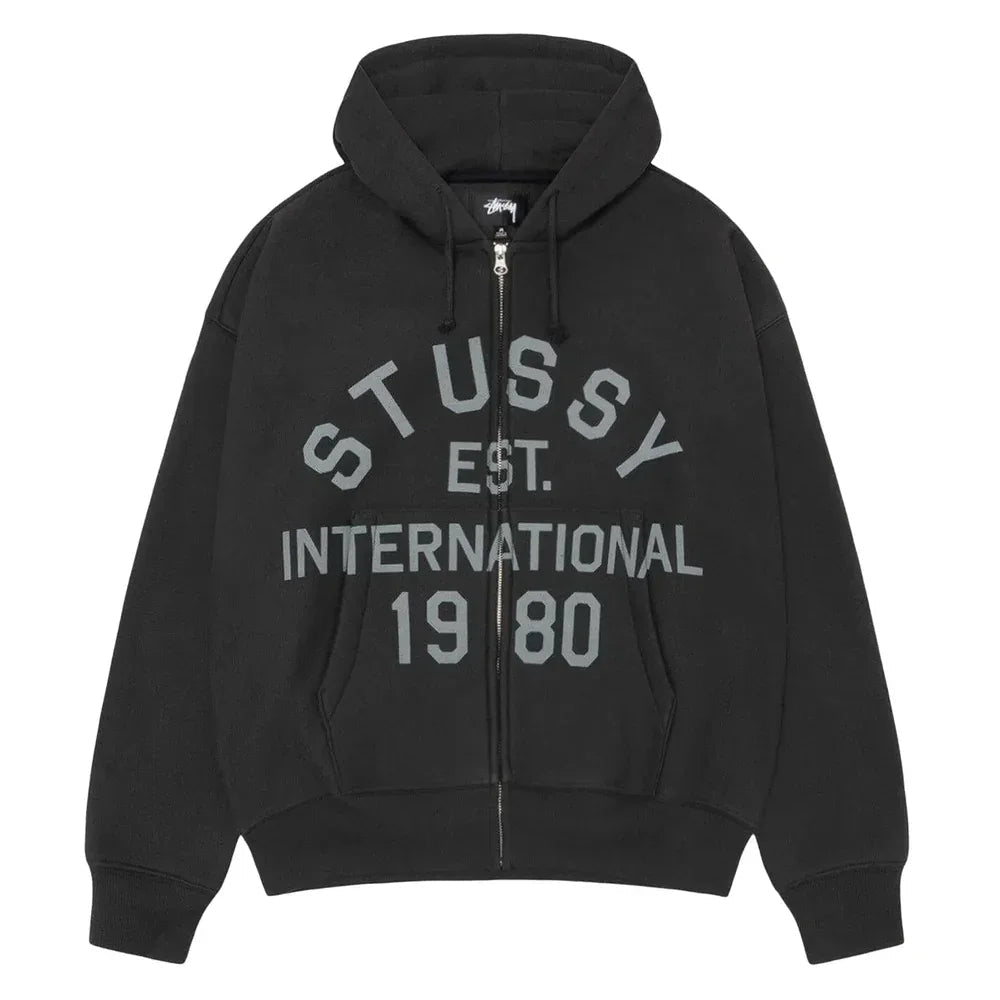 Stussy Established Zip Hoodie Black